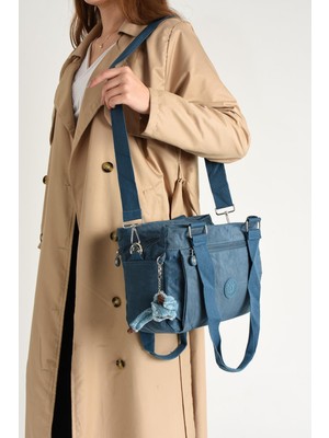Çanta Trend Ultra Hafif Su Geçirmez Çok Cepli Omuz Çantası Mavi (Model: 571-5F)