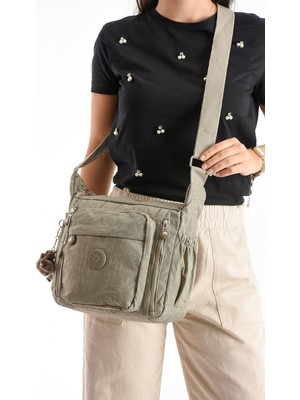 Çanta Trend Çapraz Askılı Ultra Hafif Çok Cepli Omuz Çantası Vizon (Model: 571-6M)