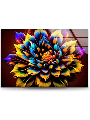 Marsilyan Çiçek Temperli Cam Duvar Tablosu