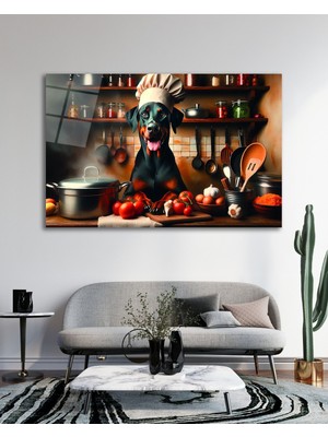 Marsilyan Aşçı Köpek Cam Tablo