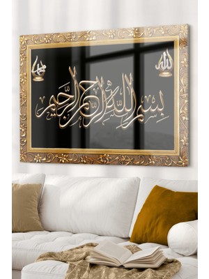 Marsilyan Arapça Besmele| Dini Temalı Cam Tablo | 50X70 cm