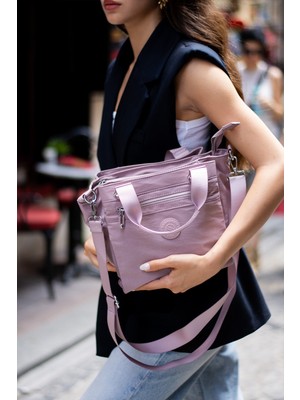 Çanta Trend Sanmorris Kadın 5 Gözlü Paraşüt Kumaş Ayarlanabilir Çapraz Askılı El ve Omuz Çantası