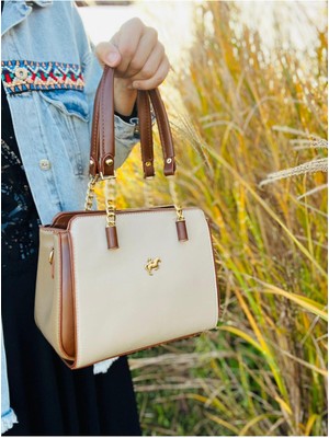 Çanta Trend Miami Polo Club Gold Aksesuar Detaylı Kadın El Omuz Çantası