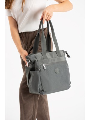 Çanta Trend Model Kadın Büyük Boy Bölmeli Suya Dayanıklı Paraşüt Kumaş Çapraz ve Omuz Askılı Çanta