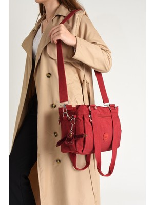 Çanta Trend Ultra Hafif Su Geçirmez Çok Cepli Omuz Çantası Kırmızı (Model: 571-5F)