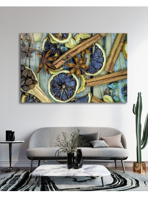 Kurutulmuş Portakal Dilimleri Cam Tablo