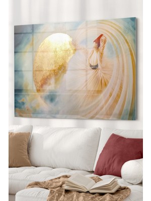 Semazen ve Gökyüzü | Dini Temalı Cam Tablo | 50X70 cm