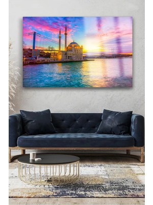 Harika Istanbul Manzarası Yatay Kırılmaz Lüks Cam Tablo Ultra Yüksek Çözünürlüklü Ev Hediyesi