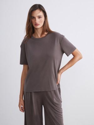 Soulife Modal Karışımlı Oversize Kadın Tişört