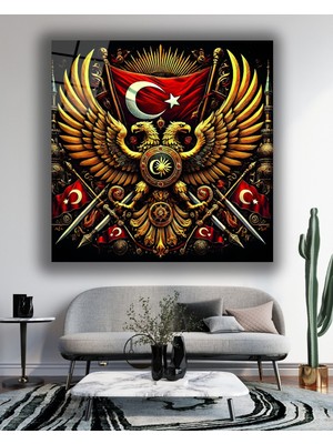 Atatürk ve Askerlerimiz Çanakkale Cephesi Cam Tablo