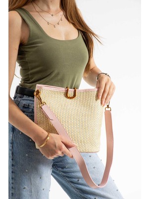 Çanta Trend Moon Hasır Kadın El ve Omuz Çantası