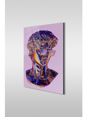 Marsilyan Modern Antik Yunan Heykeli Dikey Cam Tablo