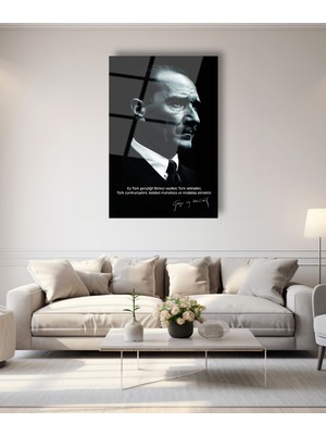 Atatürk Gençliğe Hitabe Cam Tablo