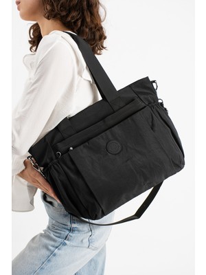 Çanta Trend Kadın Büyük Boy 4 Bölmeli Suya Dayanıklı Paraşüt Kumaş Çapraz ve Omuz Askılı Çanta