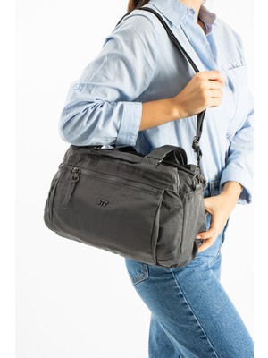 Çanta Trend Yumuşak Dokulu Ultra Hafif, Esnek ve Su Geçirmez Polyamid Kumaş Omuz ve Kol Çantası Gri Model: (571-