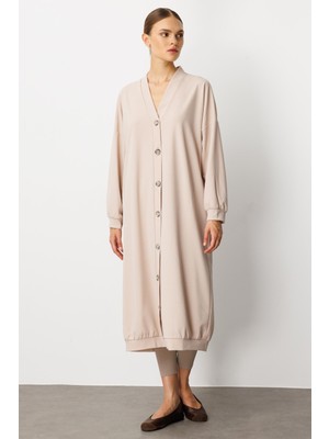 Micca Örme Krep Doku Spor Zamansız( Hırka/ Kap) Ferace-Taş