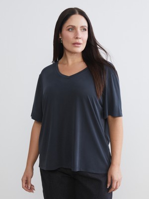 Soulife Büyük Beden V Yaka Kadın Tişört 2'li