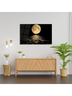 Marsilyan Dolunay Manzara Cam Tablo