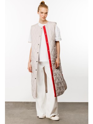 Micca Armonia Çıt Çıt Kapamalı Renk Detayları ile Süslenmiş Zamansız Spor Yelek-Gri