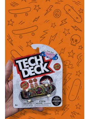 Toyfest Tech Deck – Santa Cruz – Shape N’ Sk8 Serisi – Mandala Renkli Grafik – Parmak Kaykay