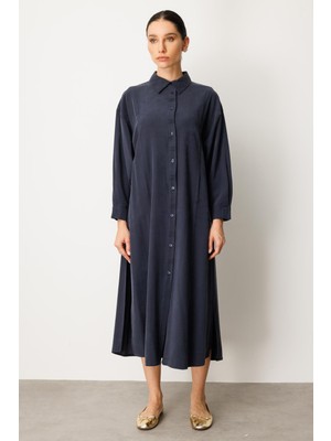 Micca Soft Modal Yırtmaç ve Ön Beden ile Detaylandırılmış Elbise Kap-Laci