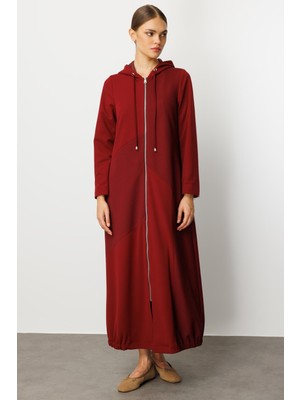 Micca Otto Kumaş ve Düz Krep Doku İle Pach Edilmiş içi Komple Astarlı Zamansız Mevsimlik Trench / Kap-Bordo