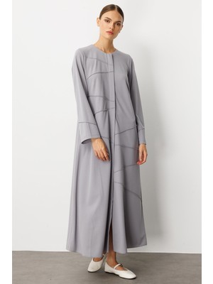 Micca Krep Esnek Dokulu Örme Elişi Kırım Garni Sade Kap/ Ferace-Gri