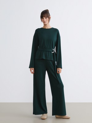 Soulife Beli Lastikli Geniş Paça Kadın Eşofman Altı