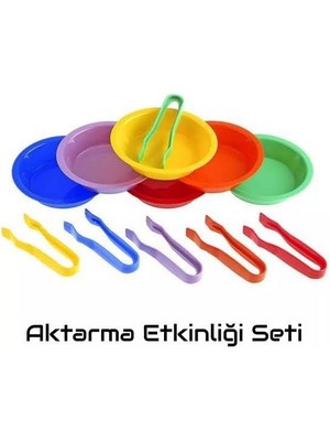 Toy Oyuncak Okul Öncesi Aktarma Etkinliği Seti (6 Maşa 6 Kase) Anaokulu Etkinlik Montessori Eğitici Oyuncak