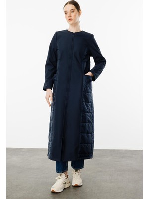 Micca Hafif Konforlu Kapitone ve Içi Polar Kaplı Beden Detaylı Özel Kaban Manto-Laci