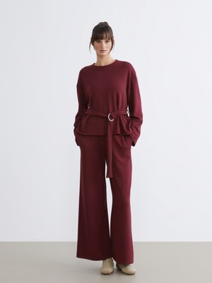 Soulife Beli Lastikli Geniş Paça Kadın Eşofman Altı