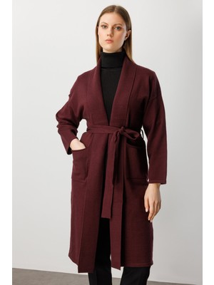 On Triko Ontriko Beli Kuşaklı Şal Yaka Hırka 60900-26K