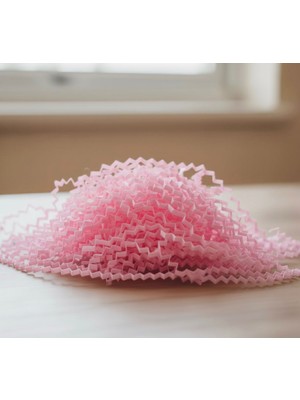 Esila Kağıtçılık Toz Pembe Z Zigzag Kırpık Kâğıt – Hediye Kutu Içi Dolgu Süsleme ve Dolgu Malzemesi 50 gr