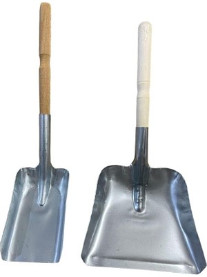 Ikili Kürek Set, Mangal Soba Şömine Kömür Köz Kürekleri, 2 Adet Kürek (Küçük+Büyük)