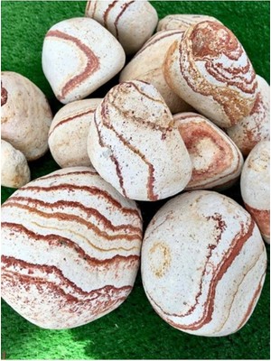 Sarı Renk Dolomit Taş 5 kg 6-10 cm Sarı Çizgili Bahçe Taşı Dekoratif Taş Peyzaj Taşı Saksı Dibi Taşı