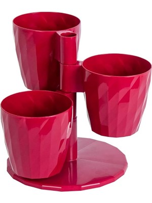 Dnc1 Dönence Saksı No:1 Standlı 21 Cm, 3 Litre Bordo