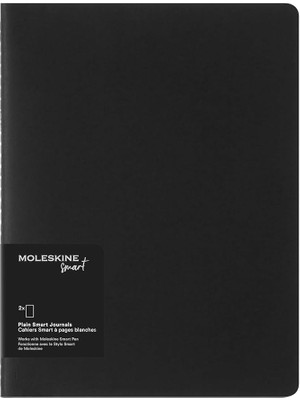 Smart Cahier Dergileri Beyaz Sayfalı 2'li Dijital Kayık Seti, Kalem+ ile Uyumlu, Karton Kapak, Ekstra Geniş Format 19 x 25 Cm, Siyah, 120 Sayfa