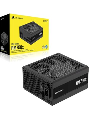 RM750X Düşük Gürültülü Tam Modüler Atx Güç Birimi, Atx 3.1 Uyumlu, Pc ile 5.1 Desteği, Cybenetics Gold Verimliliği, Dahili 12V-2X6 Fiş, Siyah
