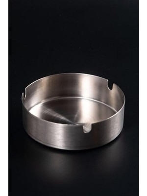 Çelik Mini Mat Açık Yuvarlak Model Küllük Dekoratif Kül Tablası 8 cm Küllük