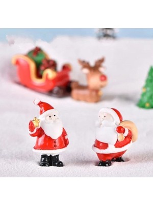 Empressco Renkli Noel Baba Teraryum Süsleri, 5 Parça, Minyatür Obje Seti