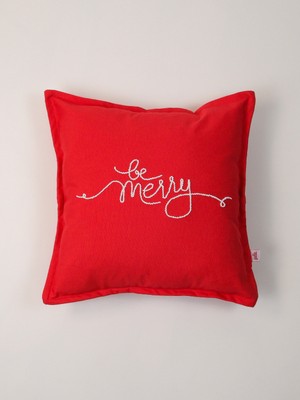 Empressco Kırmızı Noel Temalı Yazılı Yastık Kılıfı, Şık ve Sıcak Dekorasyon Parçası