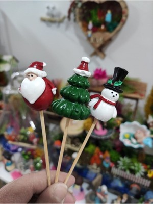 Empressco 3'lü Noel Kardan Adam Saksı Süsü ve Teraryum Malzeme Seti