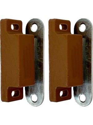 Sineklik ve Dolap Kapakları Için Mıknatıslı Tutucu Kilit 2li Kahverengi