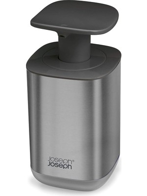 Joseph Presto Paslanmaz Çelik Hijyenik Easy-Push Sıvı Sabunluk, Geniş Pompalı, Tek Boy, Paslanmaz Çelik/gri