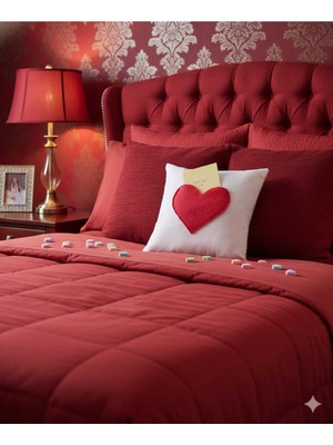 Empressco Kırmızı Kalp Yastık Kırlent 40X40 Cm, Yılbaşı ve Noel Temalı Dekorasyon Için