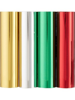 4 Holiday Variety Pack Glimmer Sıcak Folyo Rulosu, Çok Renkli