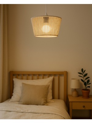 El Yapımı Krem Pamuk Makrome Bohem Avize / Salon, Oturma Odası , Ofis , Yatak Odası,mutfak ,balkon