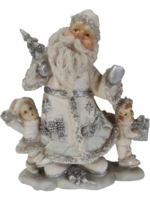 Empressco Gri Noel Baba Biblo, 13 Cm, Polyester Taş, Şık Dekorasyon Aksesuarı