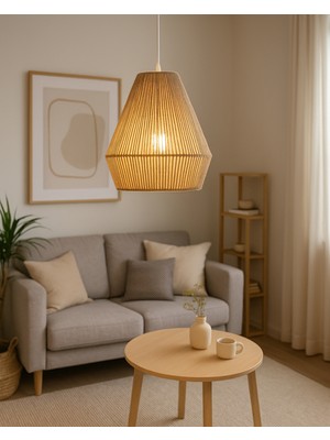 El Yapımı Doğal & Bohem Tarzın Şıklığı -El Yapımı Jüt Ipli Avize /salon , Cafe , Yatak Odası, Balkon , Teras