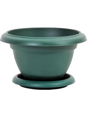 VM03 3 No Villa Menekşe Saksı Set 2 Litre 22 Cm, Yeşil